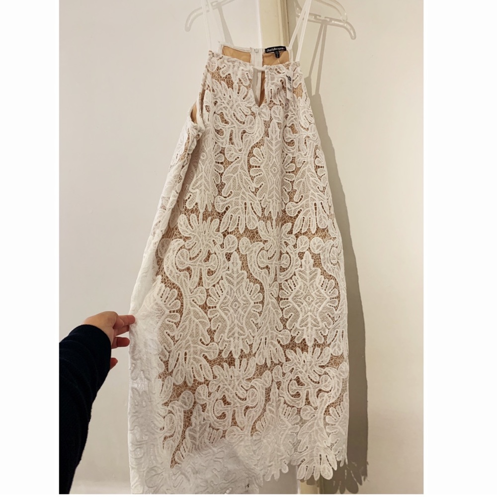 2x plus size white floral dress